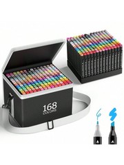 168 Colors Art Markers Pens, Dual Tips Alcohol Markers Permanent Sketch Markers