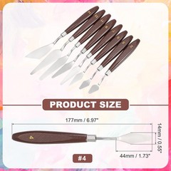 14mm #4 Painting Palette Knife Stainless Steel Spatula Wood Handle