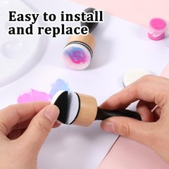 46 Pcs Mini Ink Blending Tool Set, 2 Round Mini Applicator Tools and 44 Repla…
