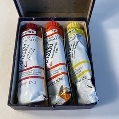 Vintage Grumbacher Oil Paint 1.25 fl oz Box Of 3 READ