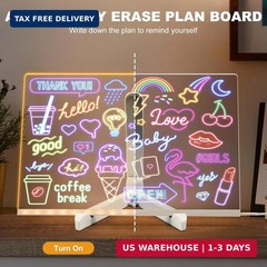 LED Note Board with 7 Colors, 12″x8″ Lumiboard Led Drawing Board for Kids, Light