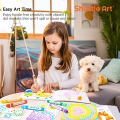 Shuttle Art Shimmer Dot Markers, 15 1 Count (Pack of 15), 15 Glitter Colors