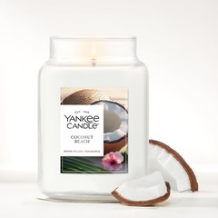 Yankee Candle Coconut Beach, Scented Candle, 22oz Large Jar, Beach