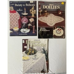 Lot/6 Vintage Crochet Doily Pattern Books Leisure Arts American Thread 1950-1998