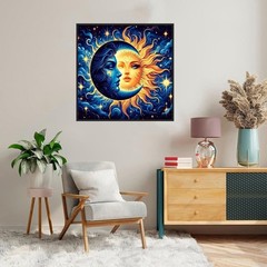 Framed Paint by Numbers Kit for Adults Beginners & Kids Ages 8-12, Sun and Mo…