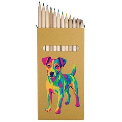 12 x ‘Pop Art Jack Russell’ Long Colour Pencils (PE00078289)