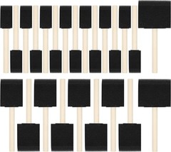 24 Pcs Foam Paint Brushes, Wood Handle Sponge Brushes for Painting, Staining, Va