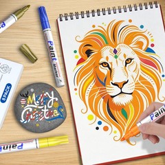 Orange Paint Pen Permanent Paint Markers – 8 Oil Based Paint Pens, Medium Tip…