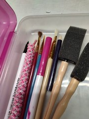 10 Pc Set Paint Brushes & Storage Box Holder Storage Case Crafts Art Projects