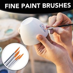 Small Paint Brushes Bulk 200 Pcs Black Nylon Hair Flat Round for Oil Acrylic