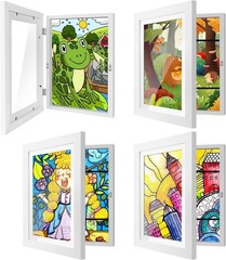 Kids Art Frames 8.5×11 4 Pack Flip Frame White