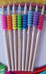 Colouring Pencils, 8 soft grip, full size pencil crayon, home craft art school