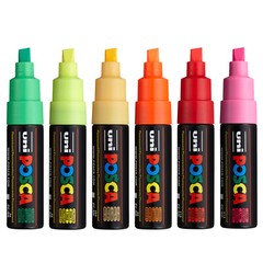Uni Posca Fluorescent Marker Range – Water-Soluble Paint Pen Opaque Colours
