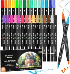 Fine and Brush Tip Markers – 30 Colors