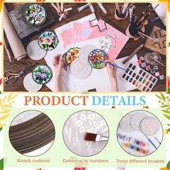 8 Pcs Flower Paint By Numbers 8 Piece Floral Bouquet Set Full Drill Wall Art