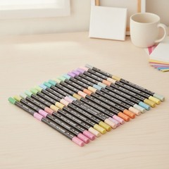 28 Pastel Colors Acrylic Paint Markers, 28 Pc, Brush Tip, Fine Tip