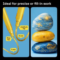 5 Gold Paint Pen for Rock, Glass, Ceramic, Wood, Tire, Fabric, Metal, Canvas,…