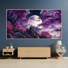 5D Large Diamond Art Painting,Moon Diamond Painting Kits for Adults,DIY Full Dri