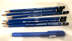 Staedtler Mars Lumograph 6 HD Pencils Lot Asst Hardness Sharpener Eraser Holder