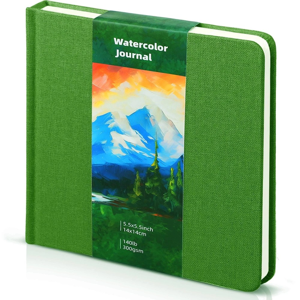 5.5 x 5.5 Watercolor Sketchbook Journal Square Watercolor Notebook Cold Press…