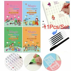 Magic English Practice Copybook for Kids Reusable Calligraphy Number Handwriting
