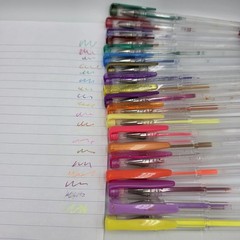 19~Metallic Gel Pens w/Lids Sparkle & Matte Multi-Colors Variety Teacher Set