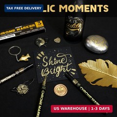 Pagather 3Pcs Chrome Paint Markers, Gold Color Permanent Mirror Liquid Chrome Pe