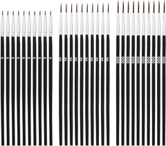30Pcs Detail Paint Brushes, Fine Tip Paint Brush with 3 Sizes #0#00#000 Mini