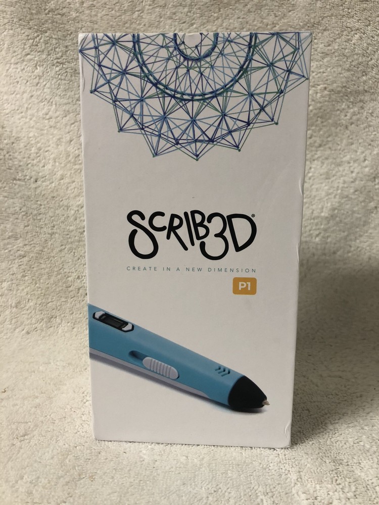 SCRIB3D P1 3D Printing Pen with Display -3DPen, 3 Starter Colors, Charger- NIB!