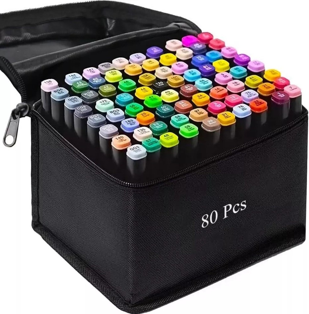 80 Colors Art Drawing Markers Set for Kids Adults Dual Tip Alcohol Markers Gifts