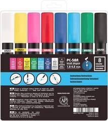 Creative Freedom with PC-5BR 8 Pack of Waterproof Paint Markers & Brush Tips
