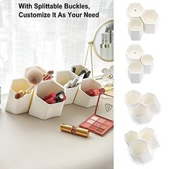 Hexagonal Creative Pen Holder – Pen Container – Brush Pot – Combination White