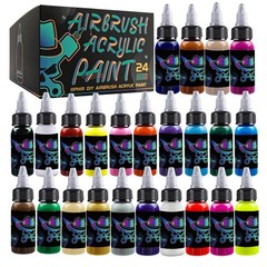 OPHIR Acrylic Airbrush Paint for Model Hobby, Shoes, Leather Painting-24 Colors
