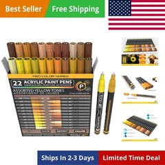 Acrylic Paint Pens 22 Yellow & Brown Tones Assorted Pro Color Series Markers …