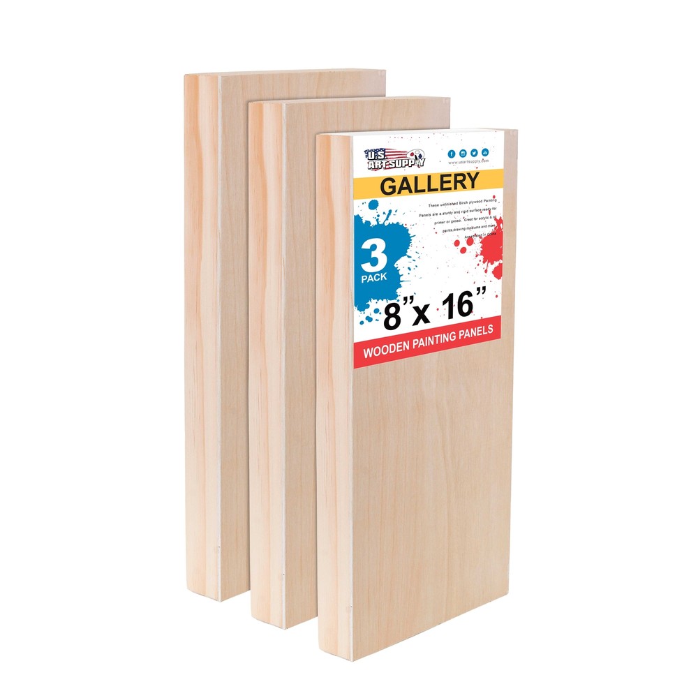 8″ x 16″ Gallery 1-1/2″ Profile Depth Artist Wood Pouring Panel Boards Pack of 3