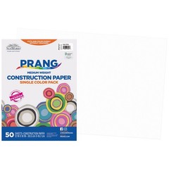 Bright White Construction Paper 12×18 Inch Heavyweight Sheets 50 Pack
