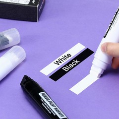 Paint Markers Pens, 2 Pack of Black and White, Premium Permanent Acrylic Paint P