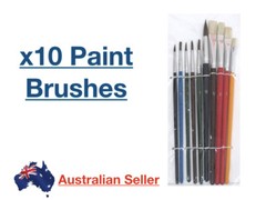 x10 Paint Brushes Artist Art Brush Watercolour Acrylic Assorted Sizes Pack Set