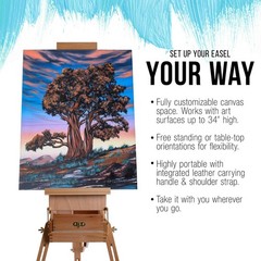 U.S. Art Supply Coronado Small Wooden French Style Field Wood Box Easel