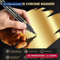 3Pcs Gold Liquid Mirror Chrome Markers, Permanent Reflective Metallic Gold Paint