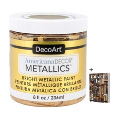 Americana Decor Metallics 24K Gold – 8oz Metallic 24K Gold Acrylic Paint – Wa…