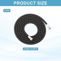 2Pcs 6ft Nylon Braided Air Brush Hose 1/8″On Both End and Adapter, Black/Yellow