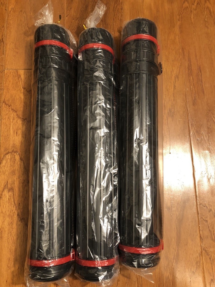 3 Black Plastic 17.5”/29.5” x 2.5” Diameter Telescoping Document and Poster Tube