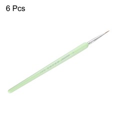 6pcs Detail Paint Brushes 9mm Nylon Miniature Painting Brush(0#), Green