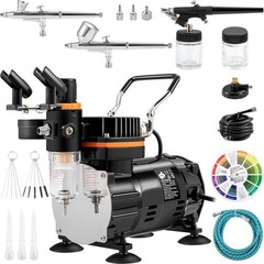 Airbrush Kit with Compressor Dual Action Gravity Feed 120W 110V Airbrushing