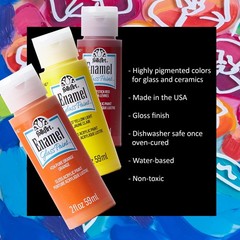 FolkArt Gloss Finish Acrylic Enamel Craft Set Designed for Beginners and