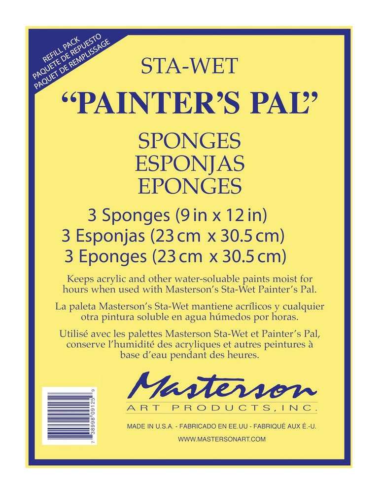 Masterson Sta-Wet Painter’s Pal Palette Sponge Refill 3 Pack