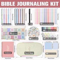 Bible Study Supplies Kit for Women – Pink Bible Cover, Notebook, Tabs, Highli…