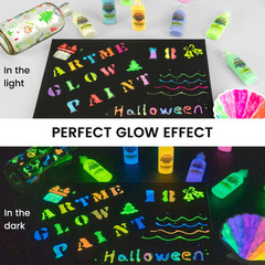 Glow in the Dark Paint, 18 Bright Colors 22Ml/0.75Oz Blacklight Paint Set, Neon
