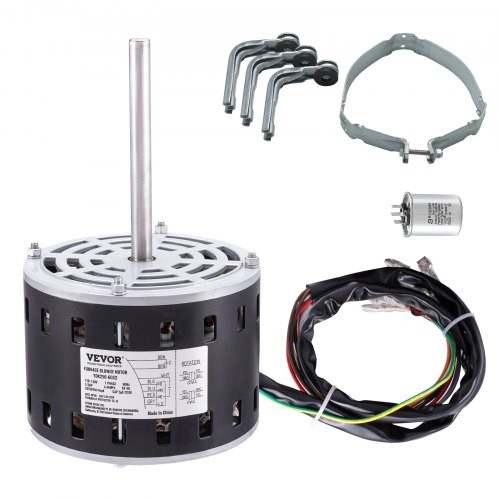 1/3HP Furnace Blower Motor, 110/120V 4.4Amps, 1075RPM 4 Speeds, CW/CCW Rotat…